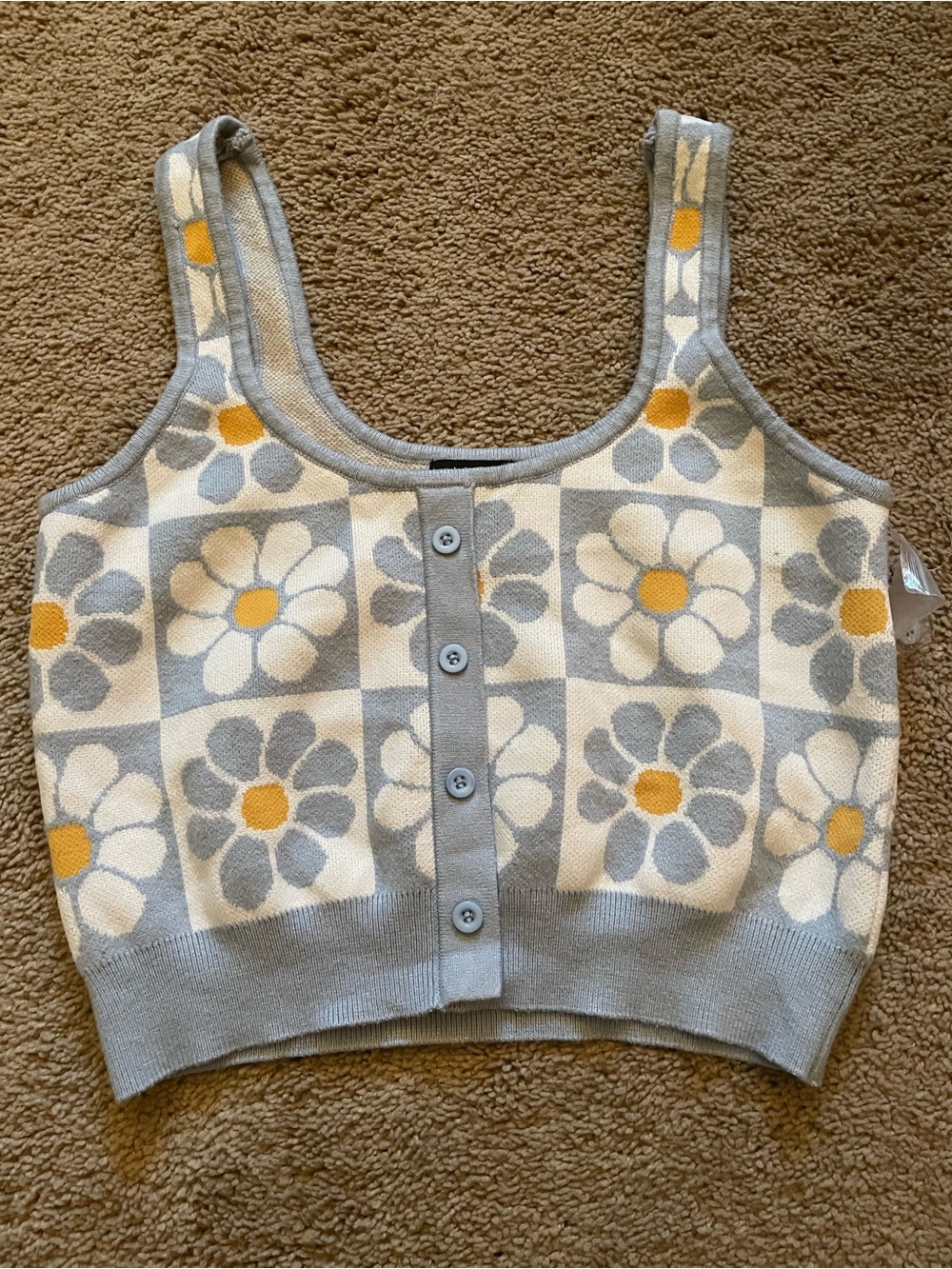 Justify Floral Check Crop Tank